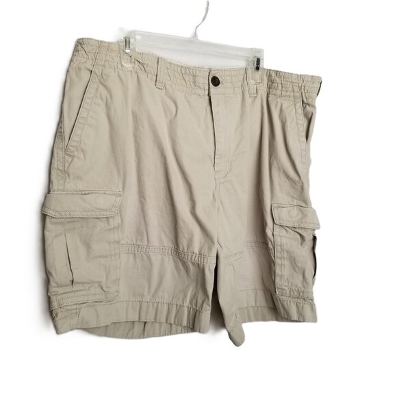 Tommy Hilfiger Cargo Shorts Size 42 Khaki Beige Cotton Multi Pocket Utility - Picture 1 of 13